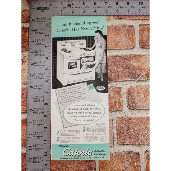 1950 Caloric Gas Range Happy Housewife Showing Off Kitchen Stove Vtg Print Ad - Picture 4 of 6